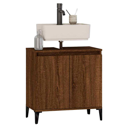 vidaXL Waschbeckenunterschrank Braun Eichen-Optik 58x33x60 cm