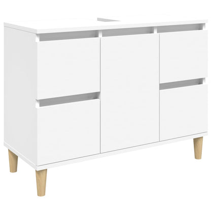 vidaXL Meuble sous-lavabo blanc 80x33x60 cm Bois d'ingénierie