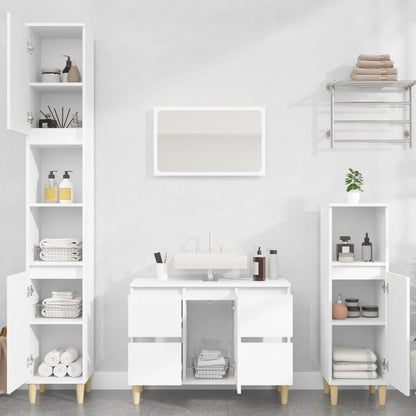 vidaXL Meuble sous-lavabo blanc 80x33x60 cm Bois d'ingénierie