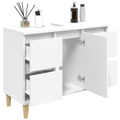 vidaXL Meuble sous-lavabo blanc 80x33x60 cm Bois d'ingénierie