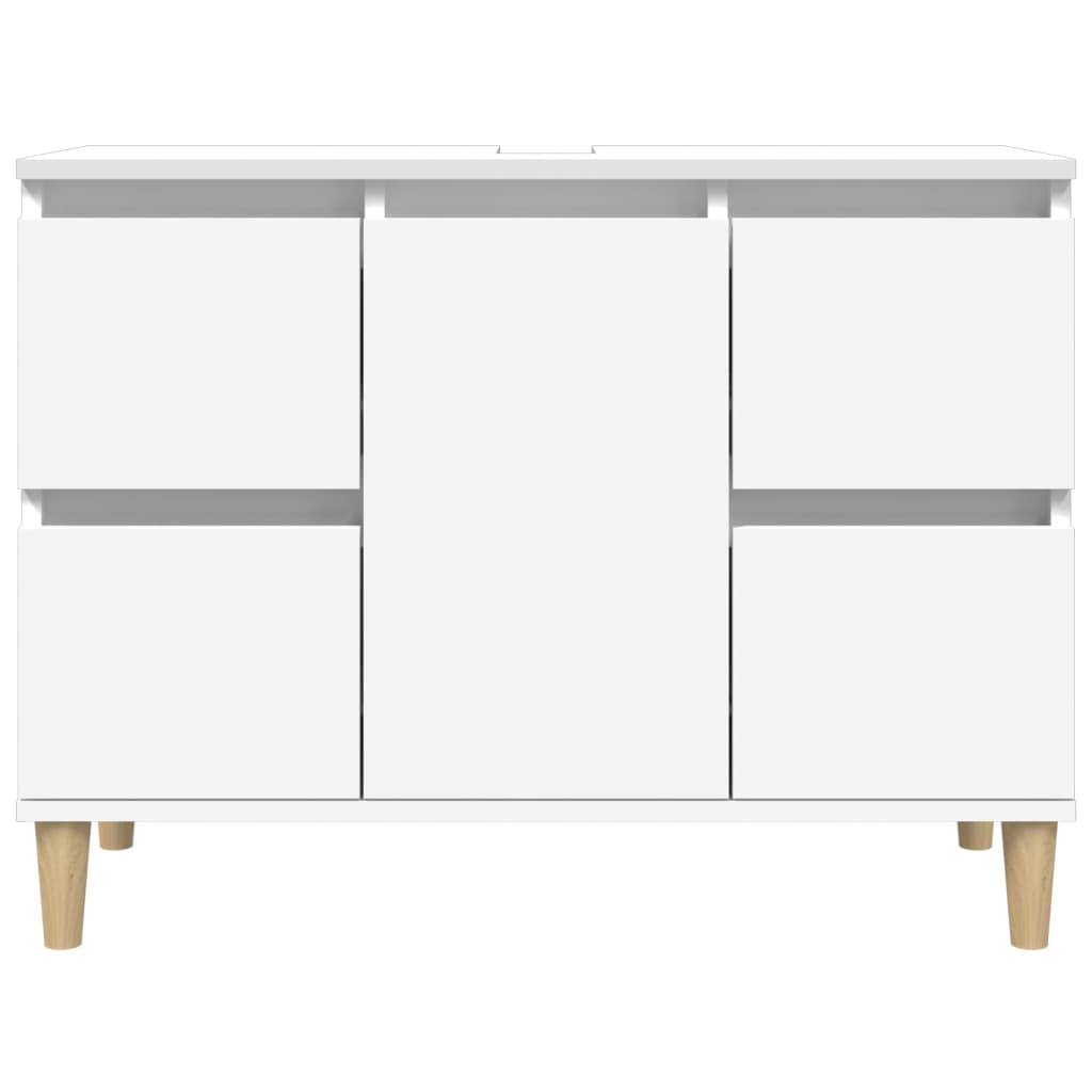 vidaXL Meuble sous-lavabo blanc 80x33x60 cm Bois d'ingénierie