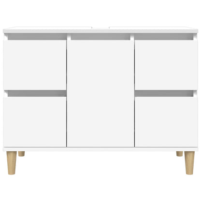 vidaXL Meuble sous-lavabo blanc 80x33x60 cm Bois d'ingénierie