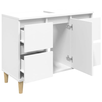 vidaXL Meuble sous-lavabo blanc 80x33x60 cm Bois d'ingénierie