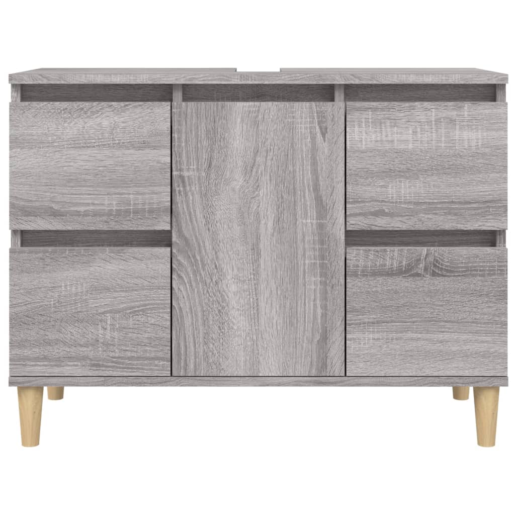 vidaXL Waschbeckenunterschrank Grau Sonoma 80x33x60 cm Holzwerkstoff