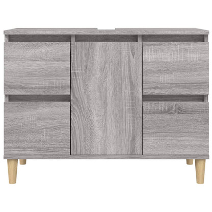 vidaXL Waschbeckenunterschrank Grau Sonoma 80x33x60 cm Holzwerkstoff