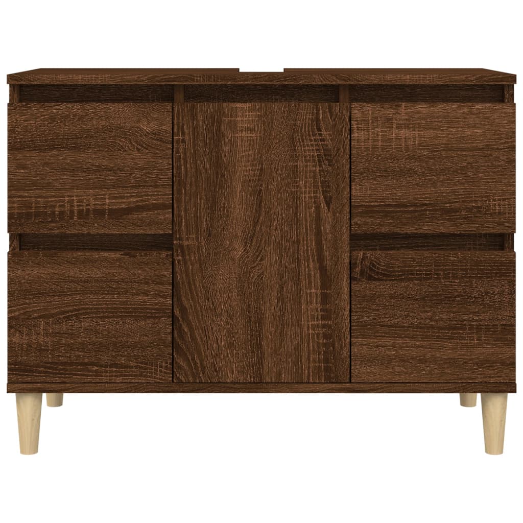 vidaXL Waschbeckenunterschrank Braun Eichen-Optik 80x33x60 cm
