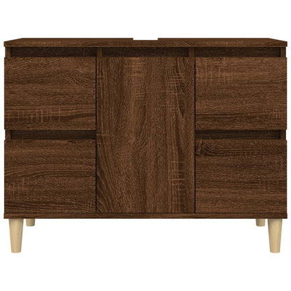 vidaXL Waschbeckenunterschrank Braun Eichen-Optik 80x33x60 cm