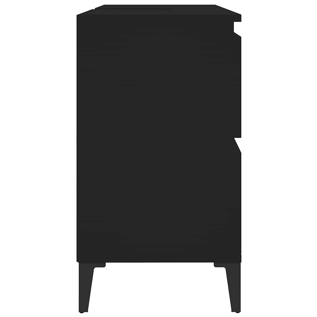 vidaXL Waschbeckenunterschrank Schwarz 80x33x60 cm Holzwerkstoff