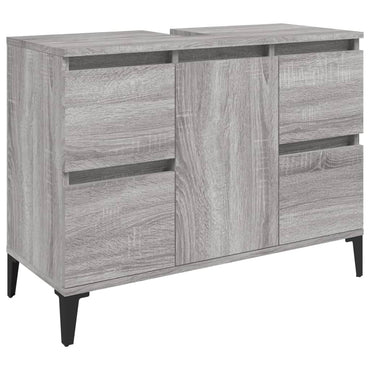 vidaXL Waschbeckenunterschrank Grau Sonoma 80x33x60 cm Holzwerkstoff