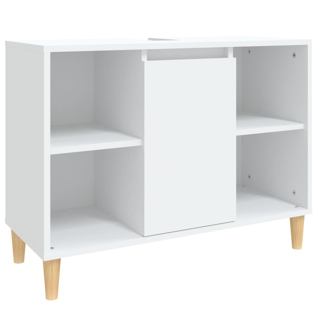vidaXL Waschbeckenunterschrank Weiß 80x33x60 cm Holzwerkstoff