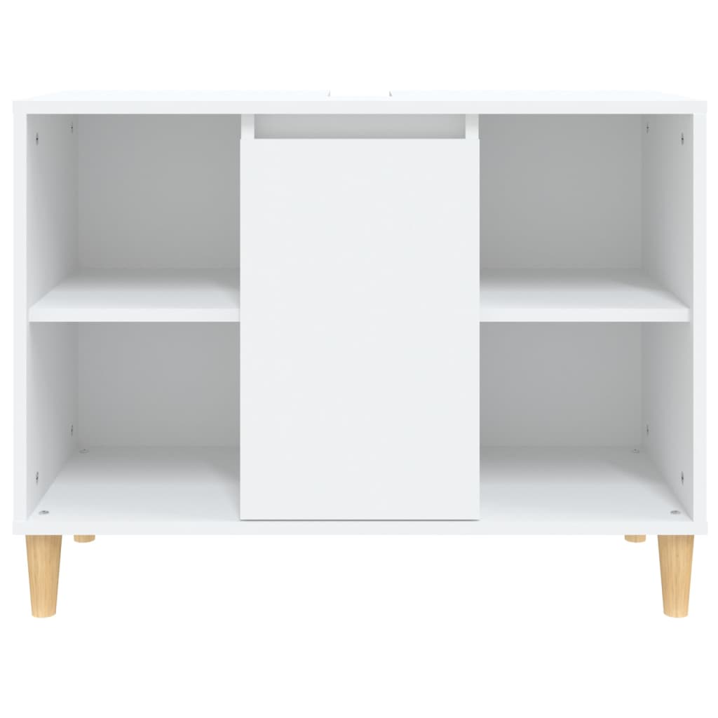 vidaXL Waschbeckenunterschrank Weiß 80x33x60 cm Holzwerkstoff