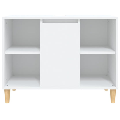 vidaXL Waschbeckenunterschrank Weiß 80x33x60 cm Holzwerkstoff