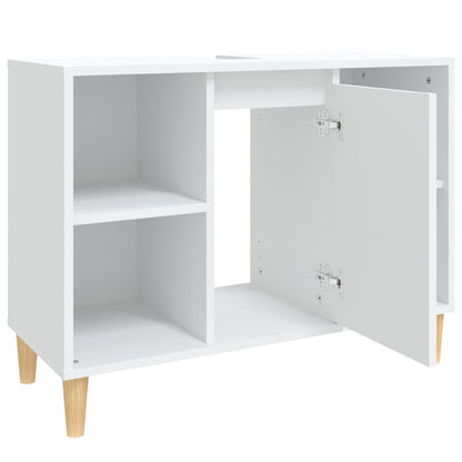 vidaXL Waschbeckenunterschrank Weiß 80x33x60 cm Holzwerkstoff
