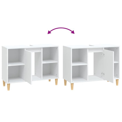 vidaXL Waschbeckenunterschrank Weiß 80x33x60 cm Holzwerkstoff