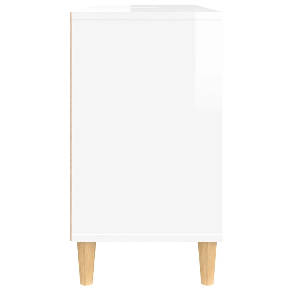 vidaXL Waschbeckenunterschrank Hochglanz-Weiß 80x33x60cm Holzwerkstoff