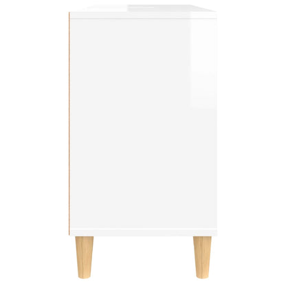 vidaXL Waschbeckenunterschrank Hochglanz-Weiß 80x33x60cm Holzwerkstoff