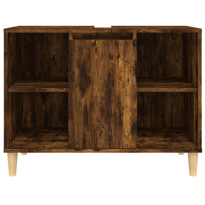 vidaXL Waschbeckenunterschrank Räuchereiche 80x33x60 cm Holzwerkstoff