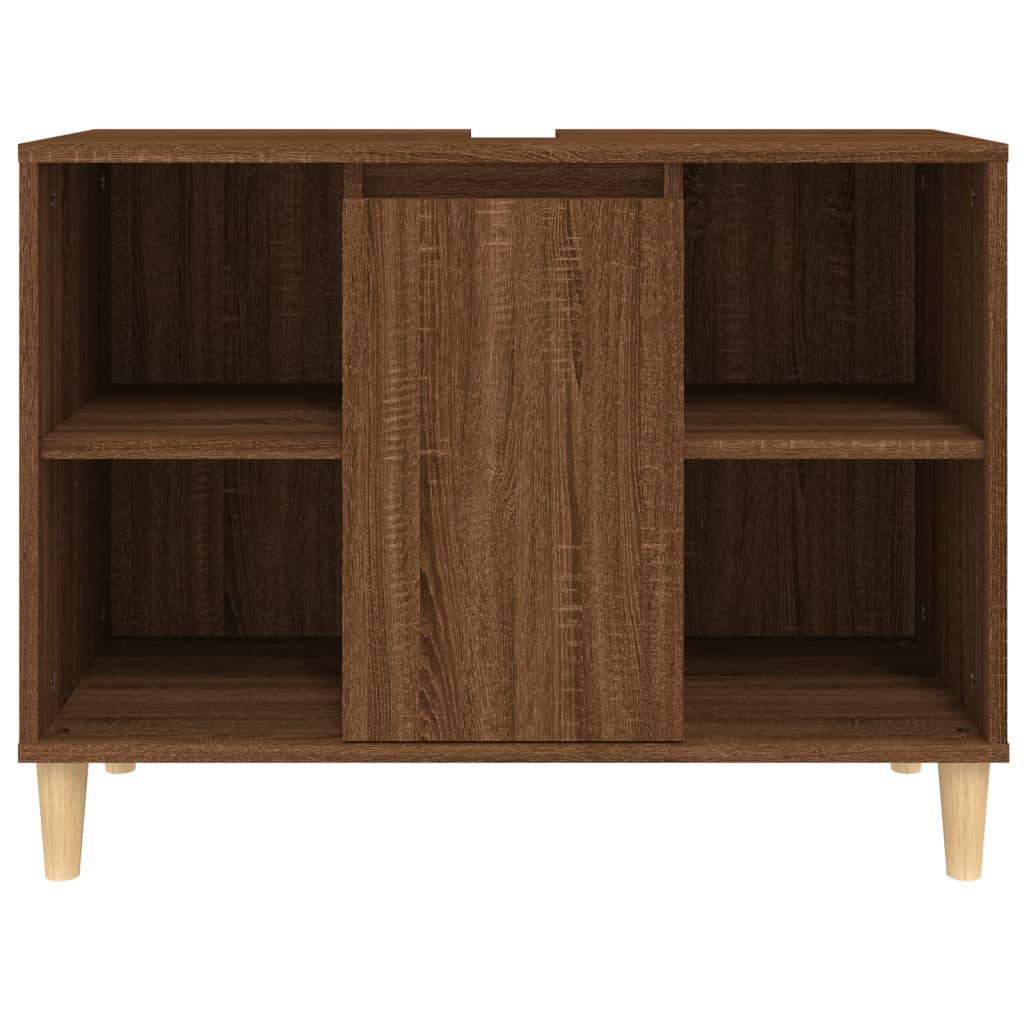 vidaXL Waschbeckenunterschrank Braun Eichen-Optik 80x33x60 cm
