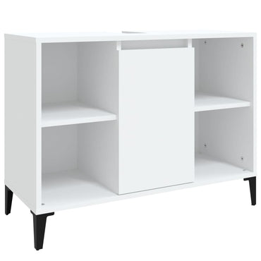 vidaXL Waschbeckenunterschrank Weiß 80x33x60 cm Holzwerkstoff