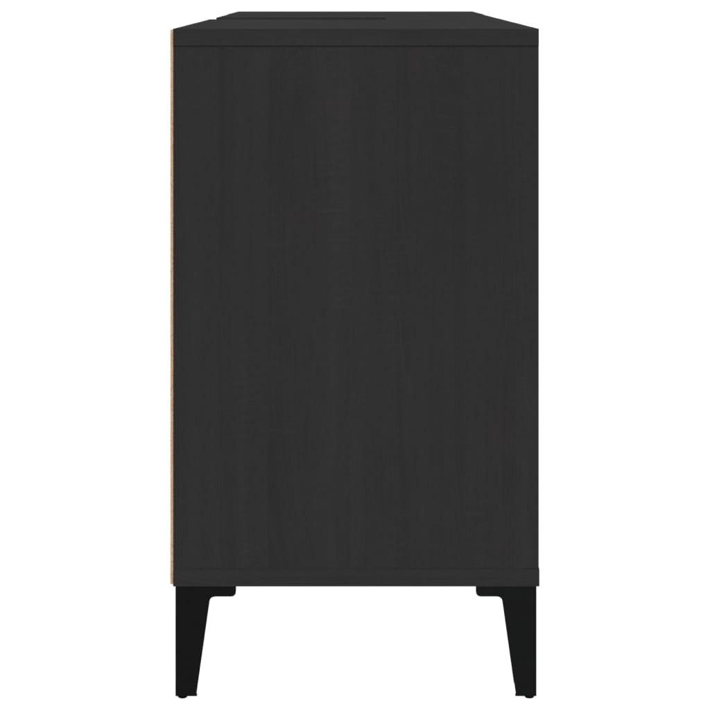vidaXL Waschbeckenunterschrank Schwarz 80x33x60 cm Holzwerkstoff