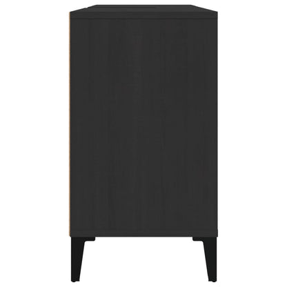 vidaXL Waschbeckenunterschrank Schwarz 80x33x60 cm Holzwerkstoff