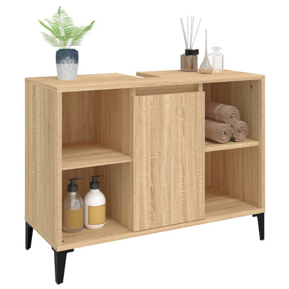 vidaXL Waschbeckenunterschrank Sonoma-Eiche 80x33x60 cm Holzwerkstoff