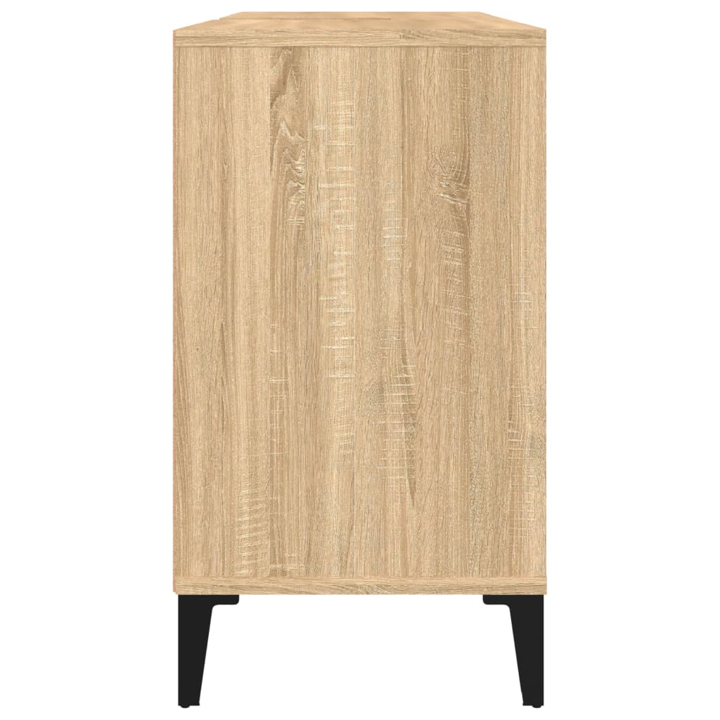 vidaXL Waschbeckenunterschrank Sonoma-Eiche 80x33x60 cm Holzwerkstoff