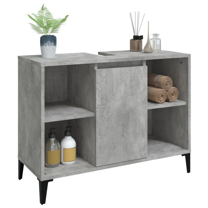 vidaXL Waschbeckenunterschrank Betongrau 80x33x60 cm Holzwerkstoff