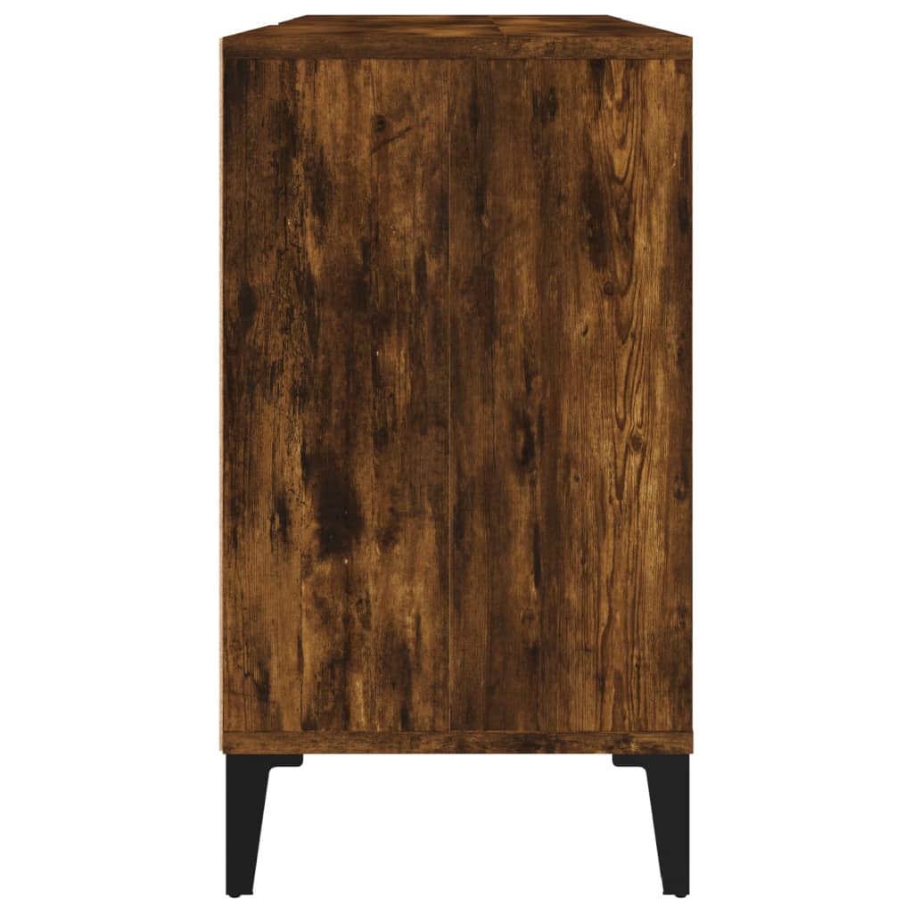 vidaXL Waschbeckenunterschrank Räuchereiche 80x33x60 cm Holzwerkstoff