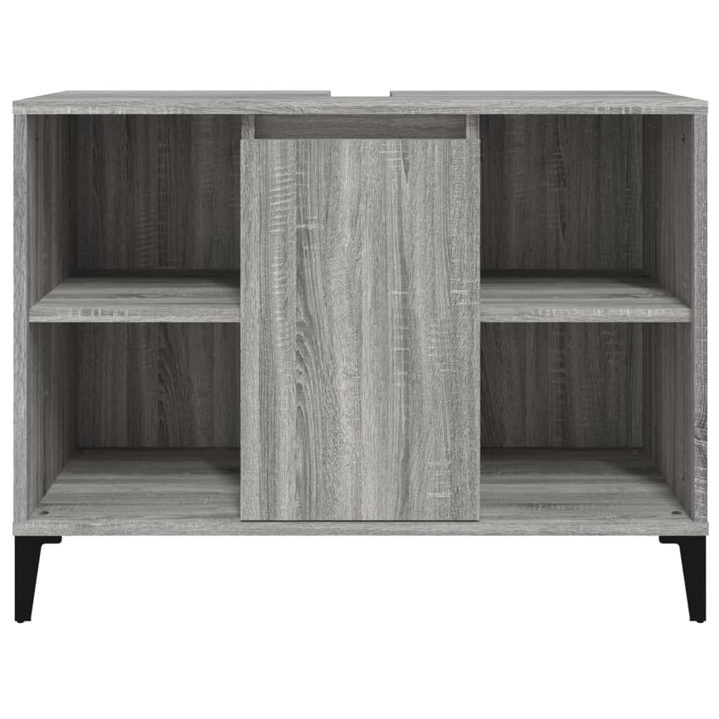 vidaXL Waschbeckenunterschrank Grau Sonoma 80x33x60 cm Holzwerkstoff