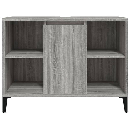 vidaXL Waschbeckenunterschrank Grau Sonoma 80x33x60 cm Holzwerkstoff