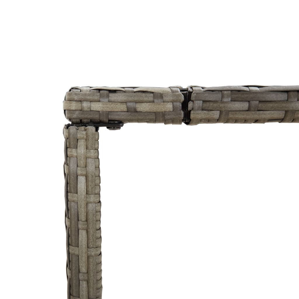 vidaXL Bartisch mit Glasplatte Grau 180x70x110 cm Poly Rattan