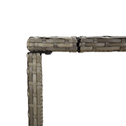 vidaXL Bartisch mit Glasplatte Grau 180x70x110 cm Poly Rattan