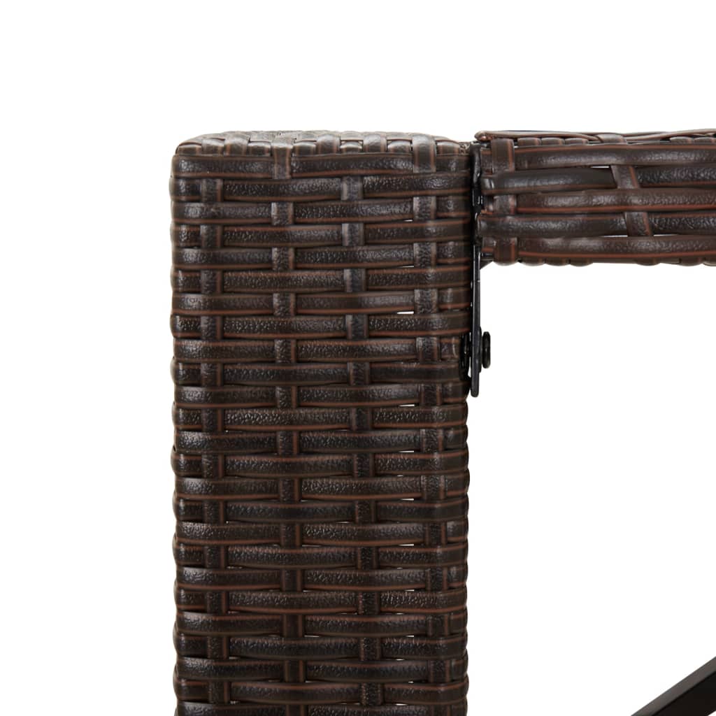 vidaXL Bartisch mit Glasplatte Braun 105x80x110 cm Poly Rattan