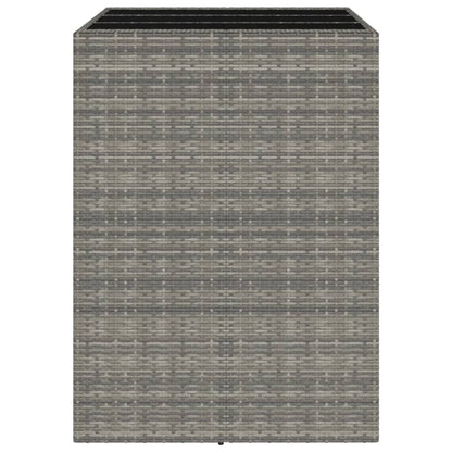 vidaXL Bartisch mit Glasplatte Grau 105x80x110 cm Poly Rattan