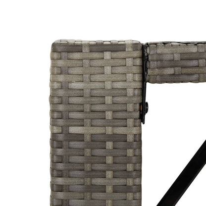 vidaXL Bartisch mit Glasplatte Grau 105x80x110 cm Poly Rattan