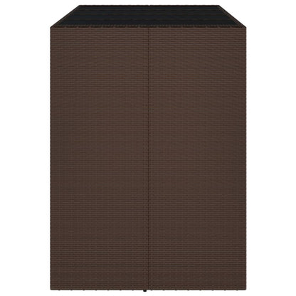 vidaXL Bartisch mit Glasplatte Braun 145x80x110 cm Poly Rattan