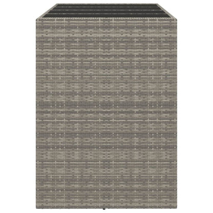 vidaXL Table de bar avec plateau en verre Gris 145x80x110 cm Résine tressée