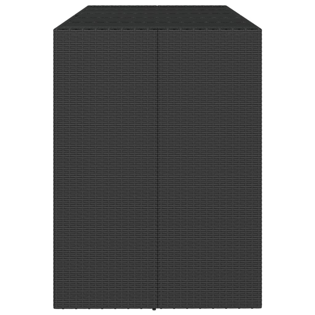 vidaXL Table de bar avec plateau en verre Noir 185x80x110 cm Résine tressée