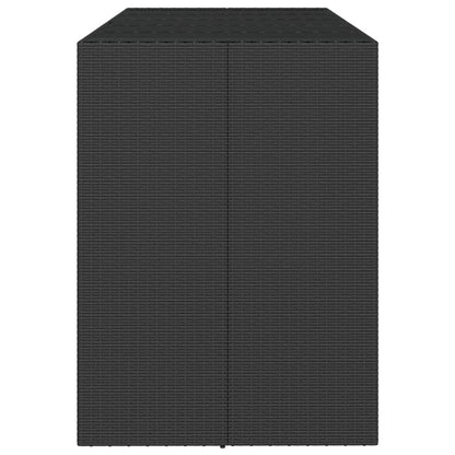 vidaXL Table de bar avec plateau en verre Noir 185x80x110 cm Résine tressée