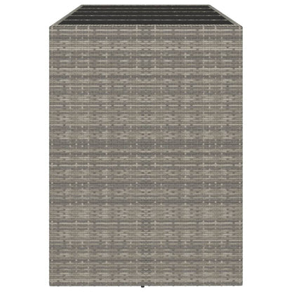 vidaXL Table de bar avec plateau en verre Gris 185x80x110 cm Résine tressée