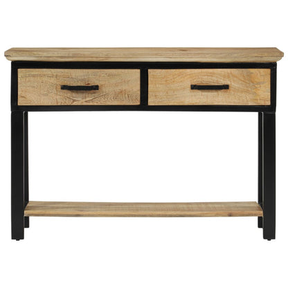 vidaXL Konsolentisch 110x30x75 cm Raues Massivholz Mango