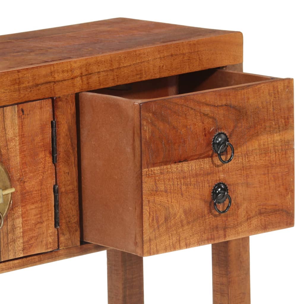 vidaXL Table console 120x32x80 cm Bois d'acacia massif brut