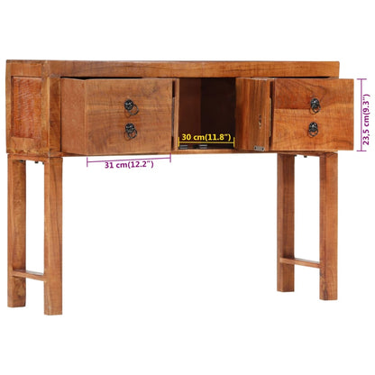 vidaXL Table console 120x32x80 cm Bois d'acacia massif brut
