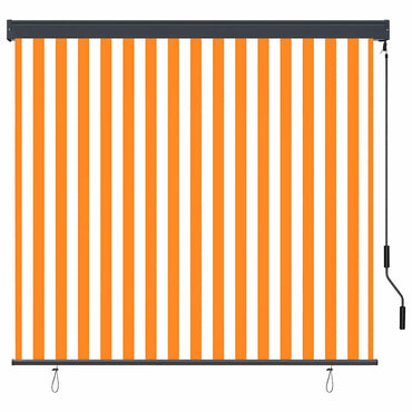 vidaXL Rollo Weiß und Orange 180 x 250 cm Stoff und Aluminium