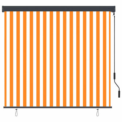 vidaXL Rollo Weiß und Orange 180 x 250 cm Stoff und Aluminium
