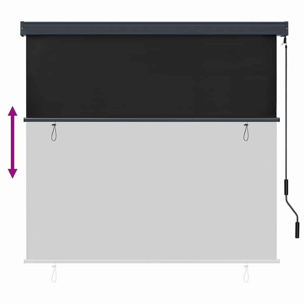 vidaXL Rollo mit Vorhängen Anthrazit 180 x 250 cm Stoff und Aluminium
