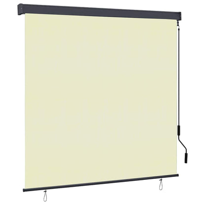 vidaXL Rollo mit Vorhängen Creme 180 x 250 cm Stoff und Aluminium