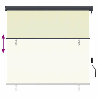vidaXL Rollo mit Vorhängen Creme 180 x 250 cm Stoff und Aluminium