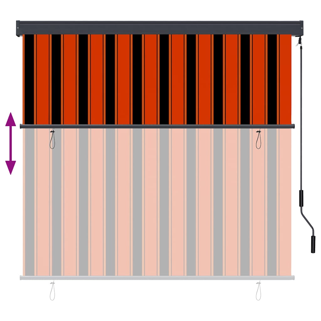 vidaXL Rollo Orange und Braun 180 x 250 cm Stoff und Aluminium